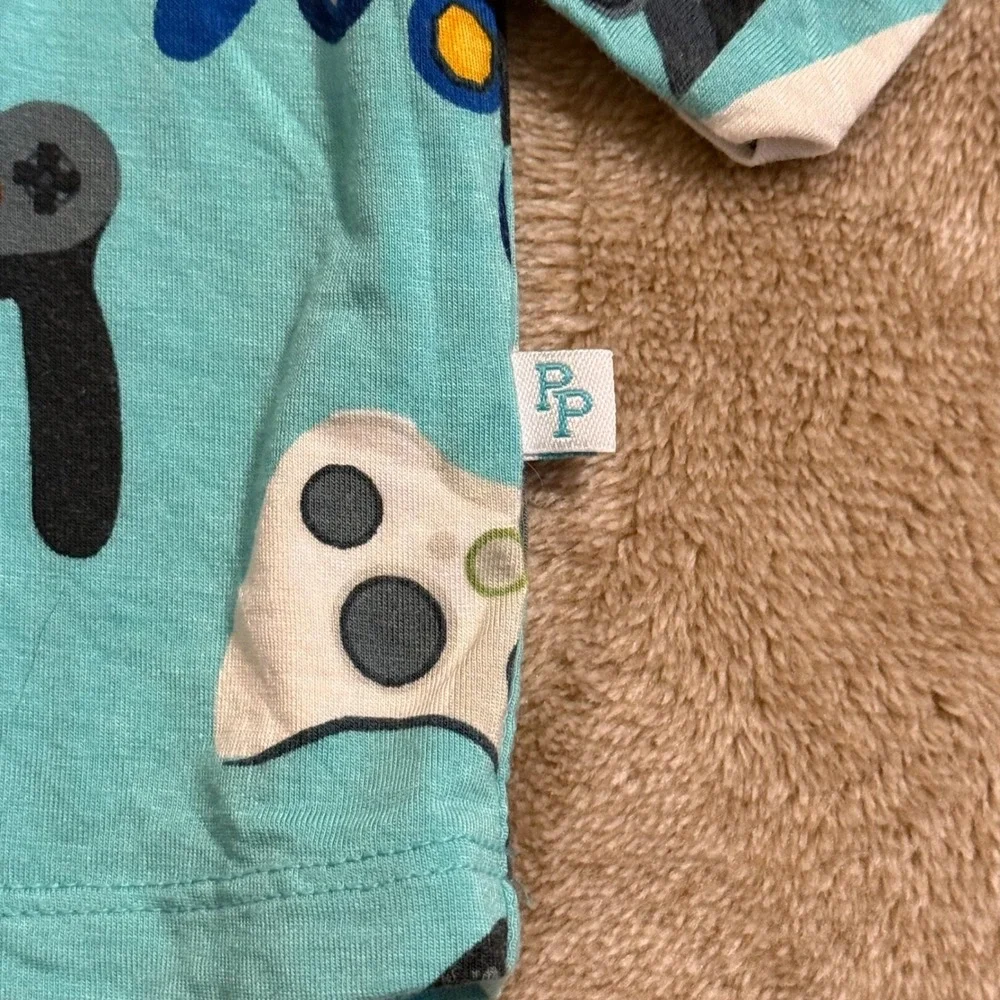 Posh Peanut Kids 4T Blue Bamboo Video Game Controller Long Sleeve Pajama Top